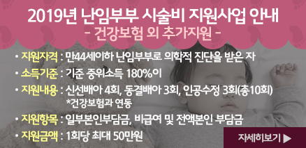 2019년 난임부부 시술비 지원사업 안내
